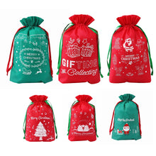 6-Piece Red & Green Christmas Gift Bag Set – Reusable Santa Sacks