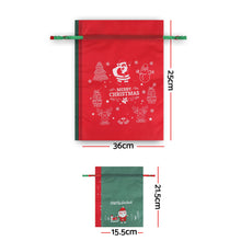 6-Piece Red & Green Christmas Gift Bag Set – Reusable Santa Sacks
