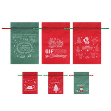 6-Piece Red & Green Christmas Gift Bag Set – Reusable Santa Sacks