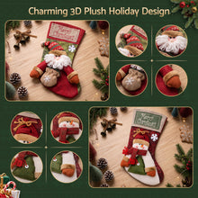 2 Pack 3D Christmas Stockings with Plush Santa & Snowman – 43.5CM
