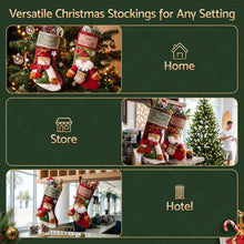 2 Pack 3D Christmas Stockings with Plush Santa & Snowman – 43.5CM