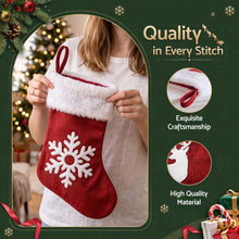 4 Pack Velvet Christmas Stockings with Reindeer & Snowflake Designs – 46.5CM