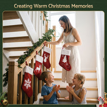4 Pack Velvet Christmas Stockings with Reindeer & Snowflake Designs – 46.5CM