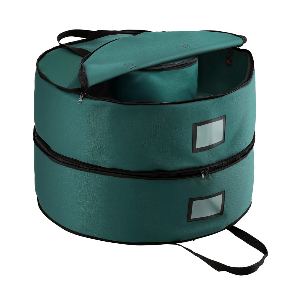 60CM 2-Tier Garland & Wreath Storage Bag – Green Oxford Fabric