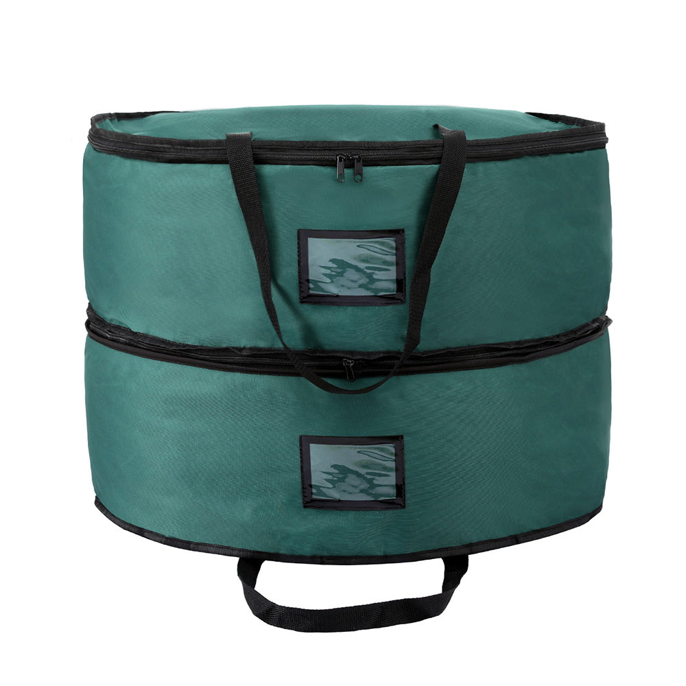 60CM 2-Tier Garland & Wreath Storage Bag – Green Oxford Fabric