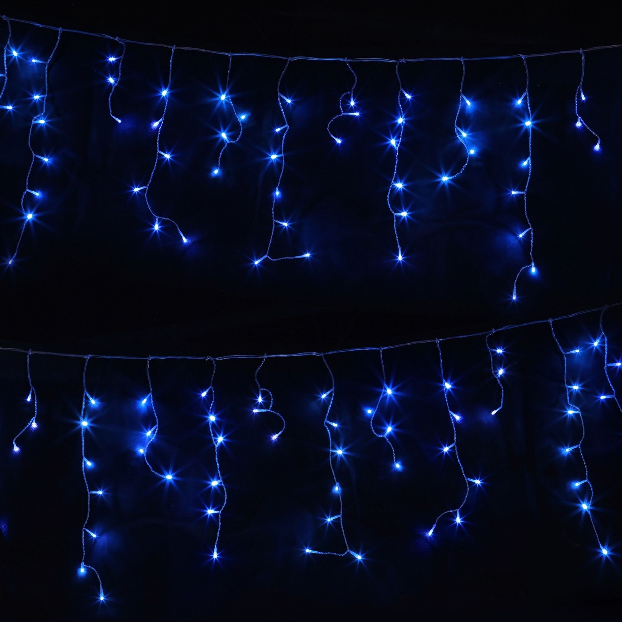 32M Solar Blue LED Icicle Christmas Lights with 960 LEDs