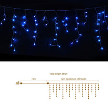 32M Solar Blue LED Icicle Christmas Lights with 960 LEDs