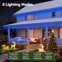 32M Solar Blue LED Icicle Christmas Lights with 960 LEDs