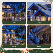 32M Solar Blue LED Icicle Christmas Lights with 960 LEDs