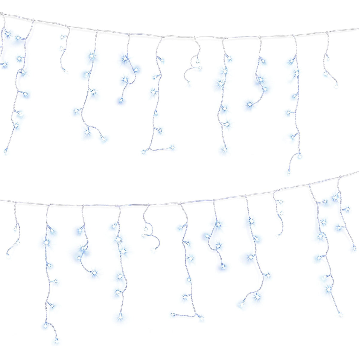 32M Solar Icicle Lights with 960 Cool White LED Lights