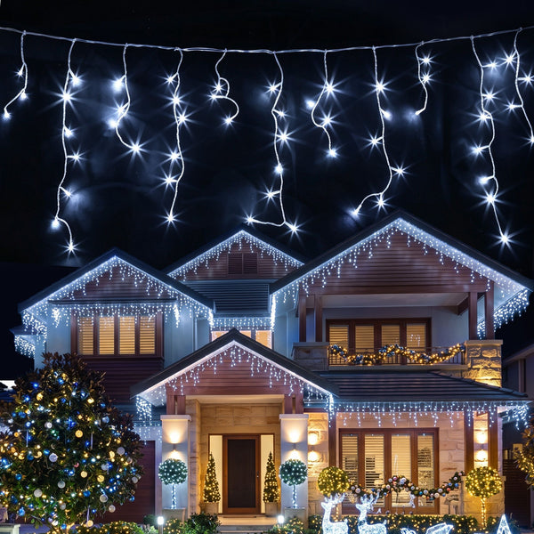 32M Solar Icicle Lights with 960 Cool White LED Lights