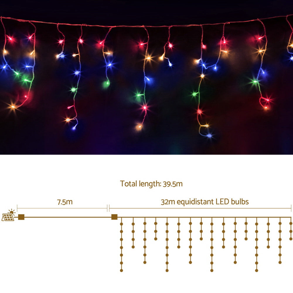 32M Solar Icicle Christmas Lights – 960 Multicolour LEDs