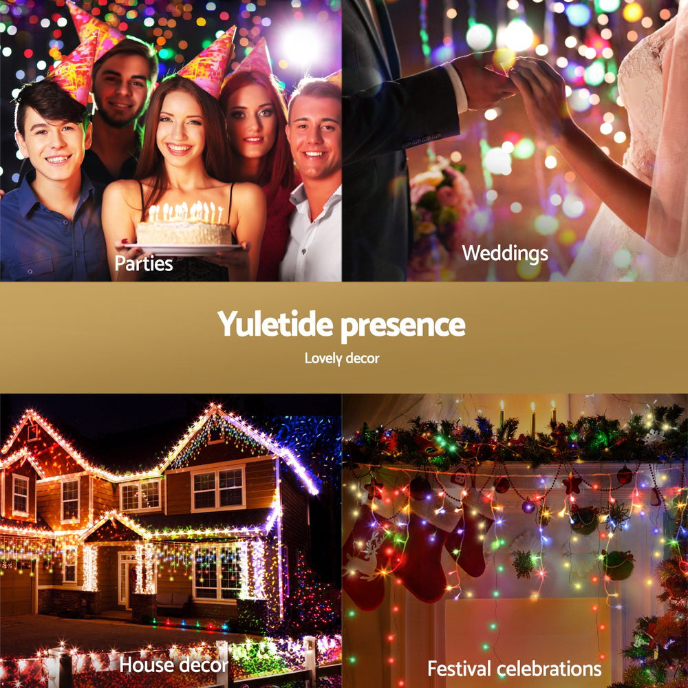 32M Solar Icicle Christmas Lights – 960 Multicolour LEDs