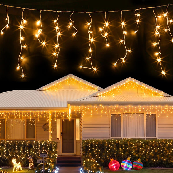 32M Solar Icicle Christmas Lights – 960 Warm White LEDs