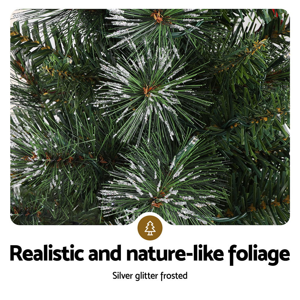 3FT Pre-Lit Potted Christmas Tree – 80 Warm White LEDs, 110 Tips