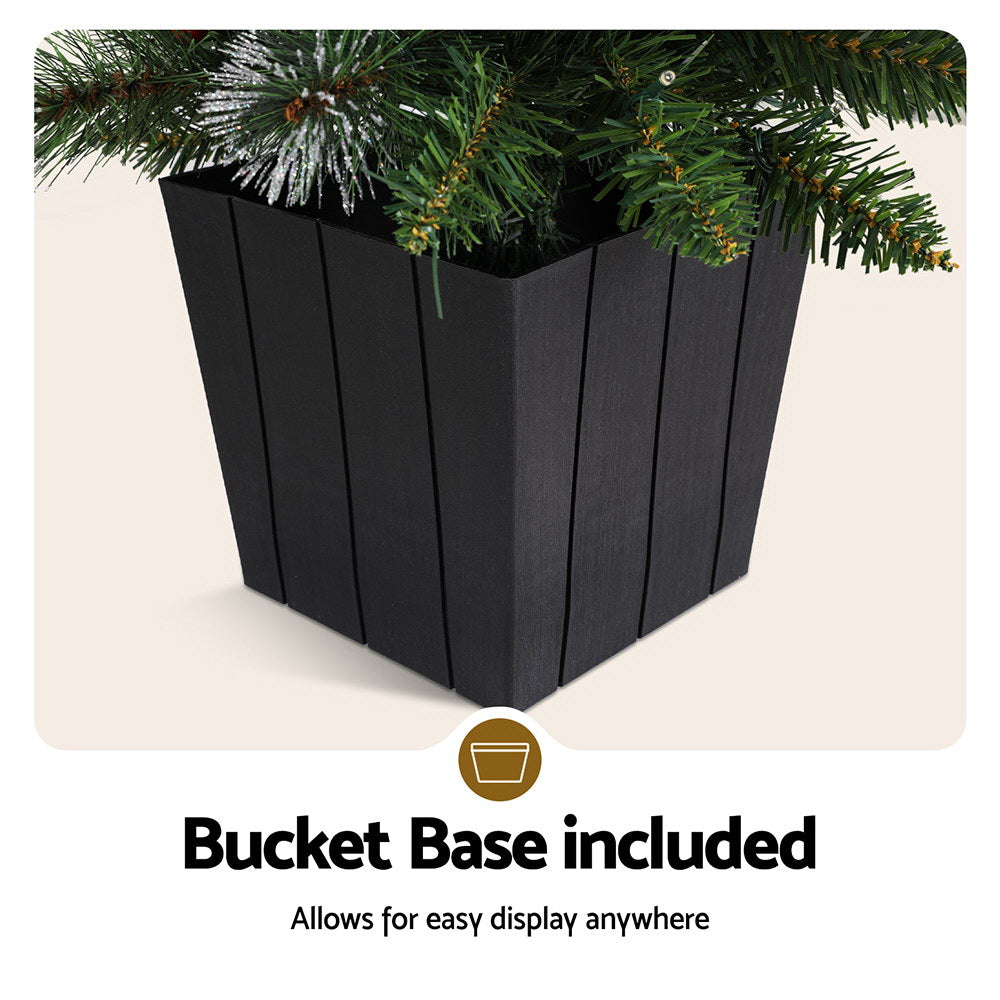 3FT Pre-Lit Potted Christmas Tree – 80 Warm White LEDs, 110 Tips