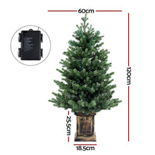 4FT Pre-Lit Potted Christmas Tree with 100 Warm White LEDs