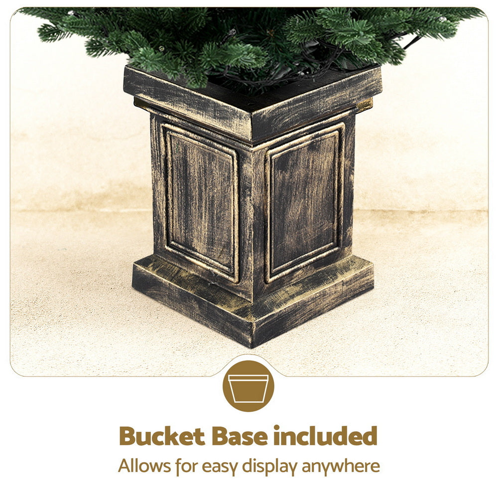 4FT Pre-Lit Potted Christmas Tree with 100 Warm White LEDs