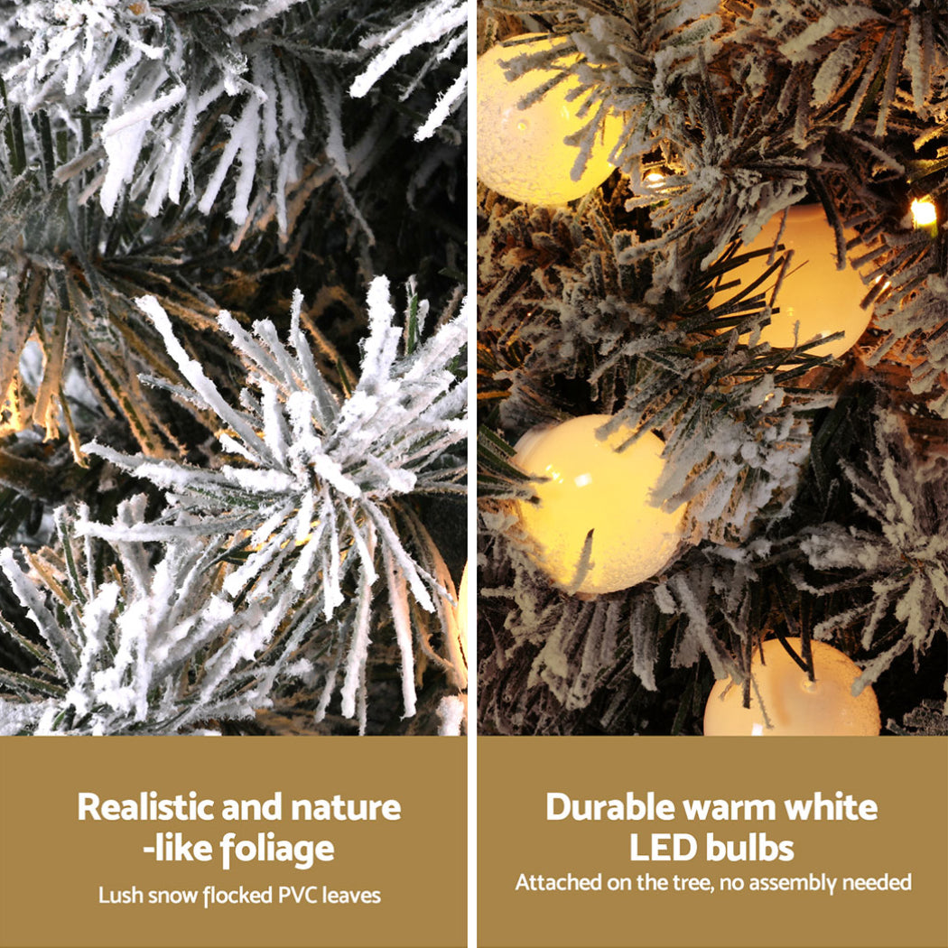 4FT Potted Christmas Tree – 260 Tips, 80 Warm White LED Lights