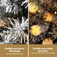 4FT Snow-Flocked Pre-Lit Potted Christmas Tree – 80 Warm White LEDs