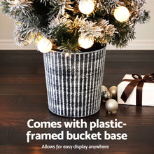 4FT Snow-Flocked Pre-Lit Potted Christmas Tree – 80 Warm White LEDs