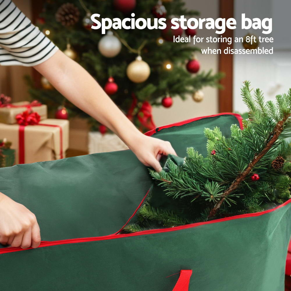8FT Christmas Tree Storage Bag – Green Heavy-Duty Oxford Fabric