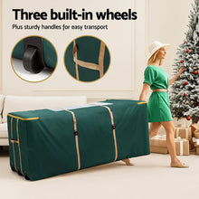 10FT Christmas Tree Storage Bag with Wheels – Green Oxford Fabric
