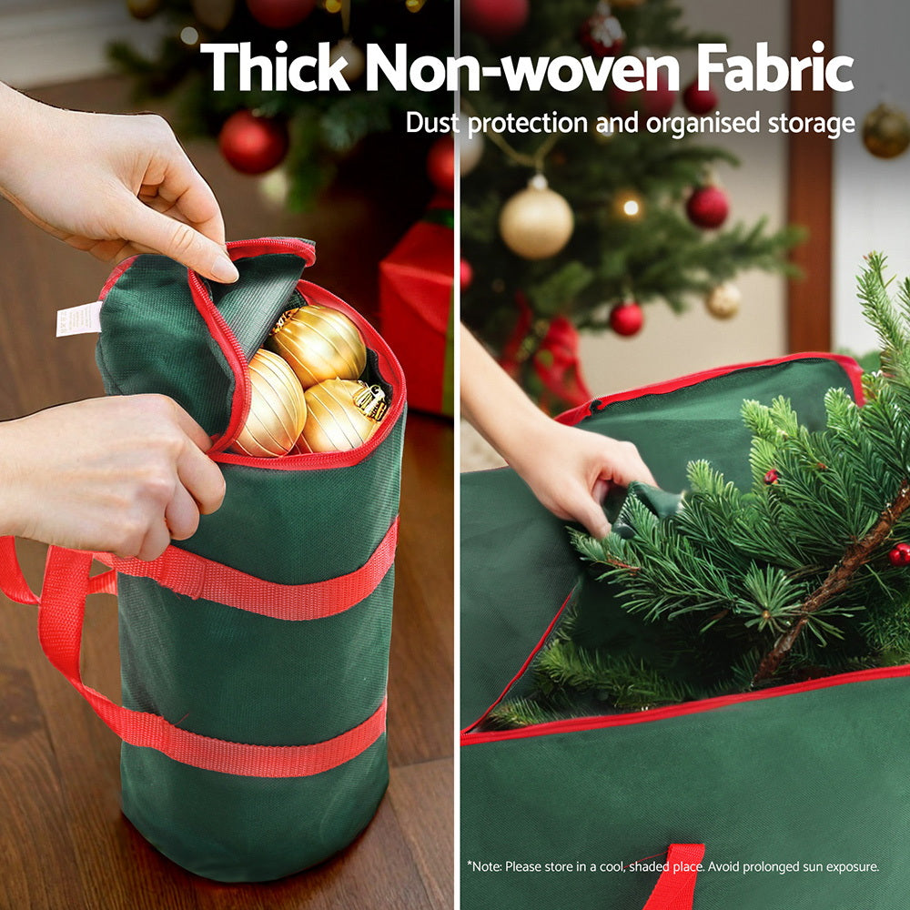 Christmas Tree & Bauble Storage Bag Set – Green Oxford Fabric