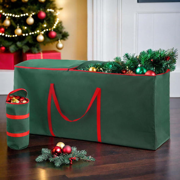 Christmas Tree & Bauble Storage Bag Set – Green Oxford Fabric