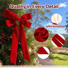 26CM Red Velvet Christmas Bows – 12-Piece Set