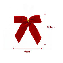 9.5CM Red Velvet Christmas Bows – 24-Piece Set