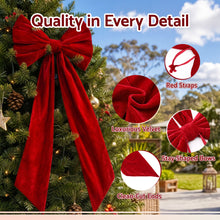 82CM Red Velvet Christmas Tree Topper Bow