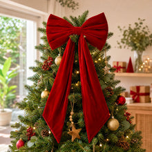 82CM Red Velvet Christmas Tree Topper Bow