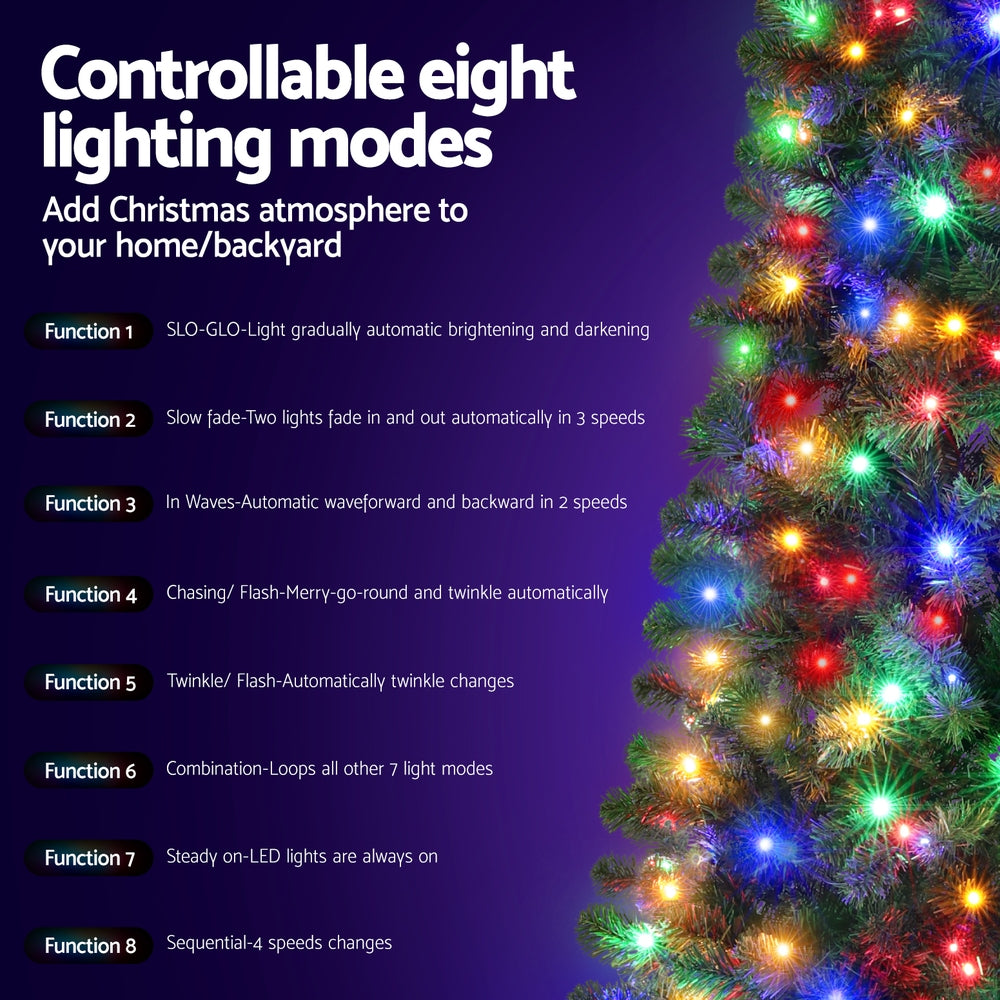 6FT Half-Corner Christmas Tree – 466 Tips, 200 Multicolour LED Lights