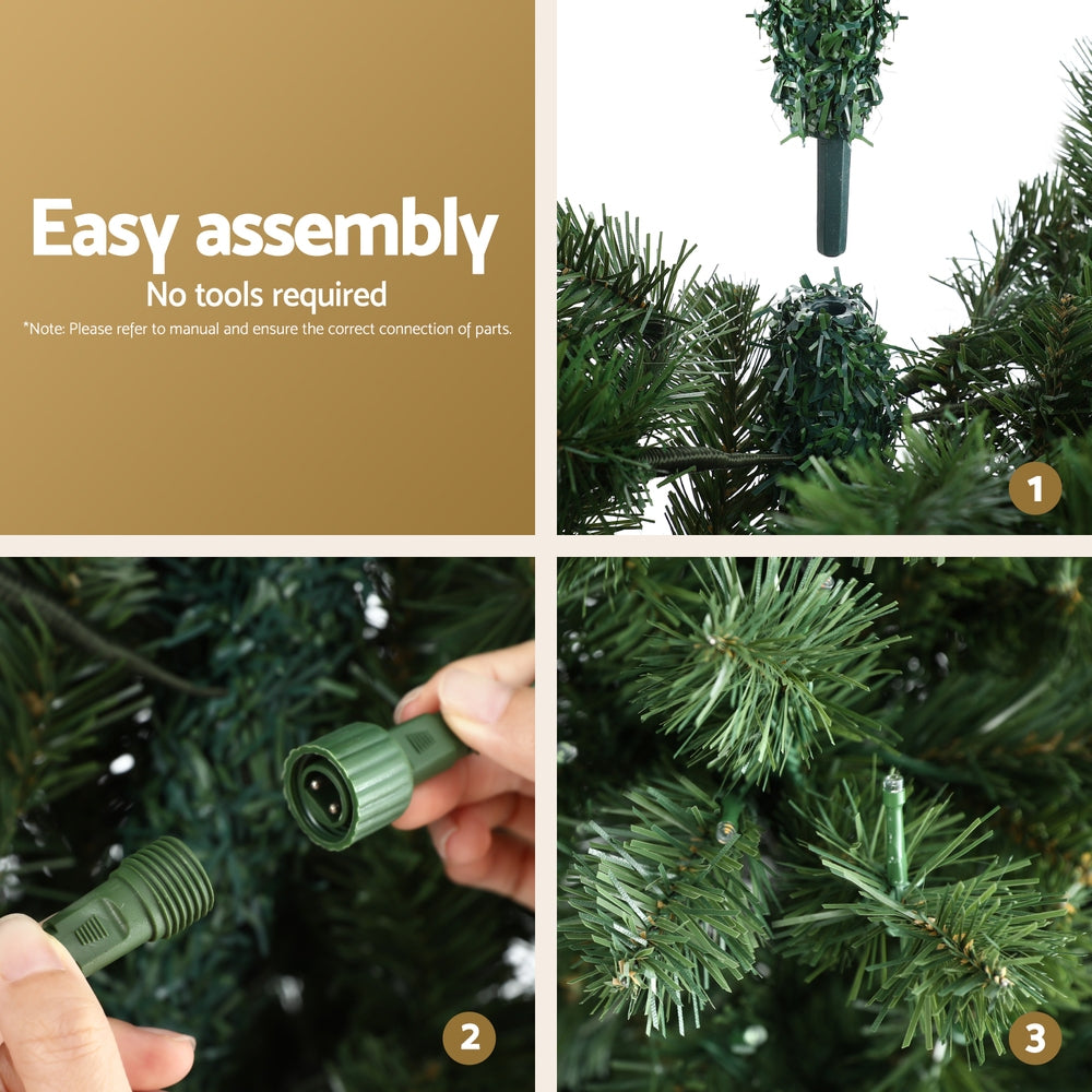 6FT Half-Corner Christmas Tree – 466 Tips, 200 Multicolour LED Lights