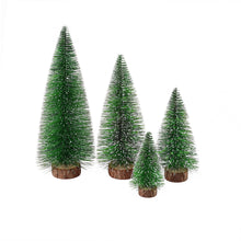 25CM Frosted Mini Christmas Tree Set – 4 Pack