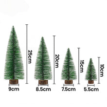 25CM Frosted Mini Christmas Tree Set – 4 Pack