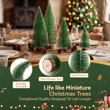 25CM Frosted Mini Christmas Tree Set – 4 Pack