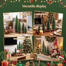 25CM Frosted Mini Christmas Tree Set – 4 Pack