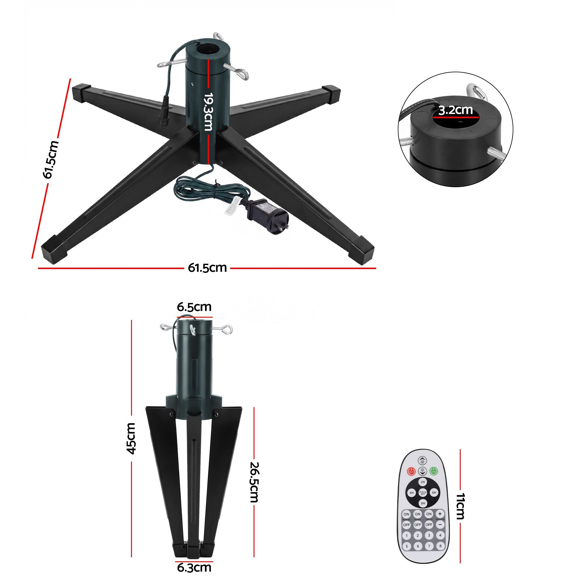360° Rotating Christmas Tree Stand with Remote & Speaker