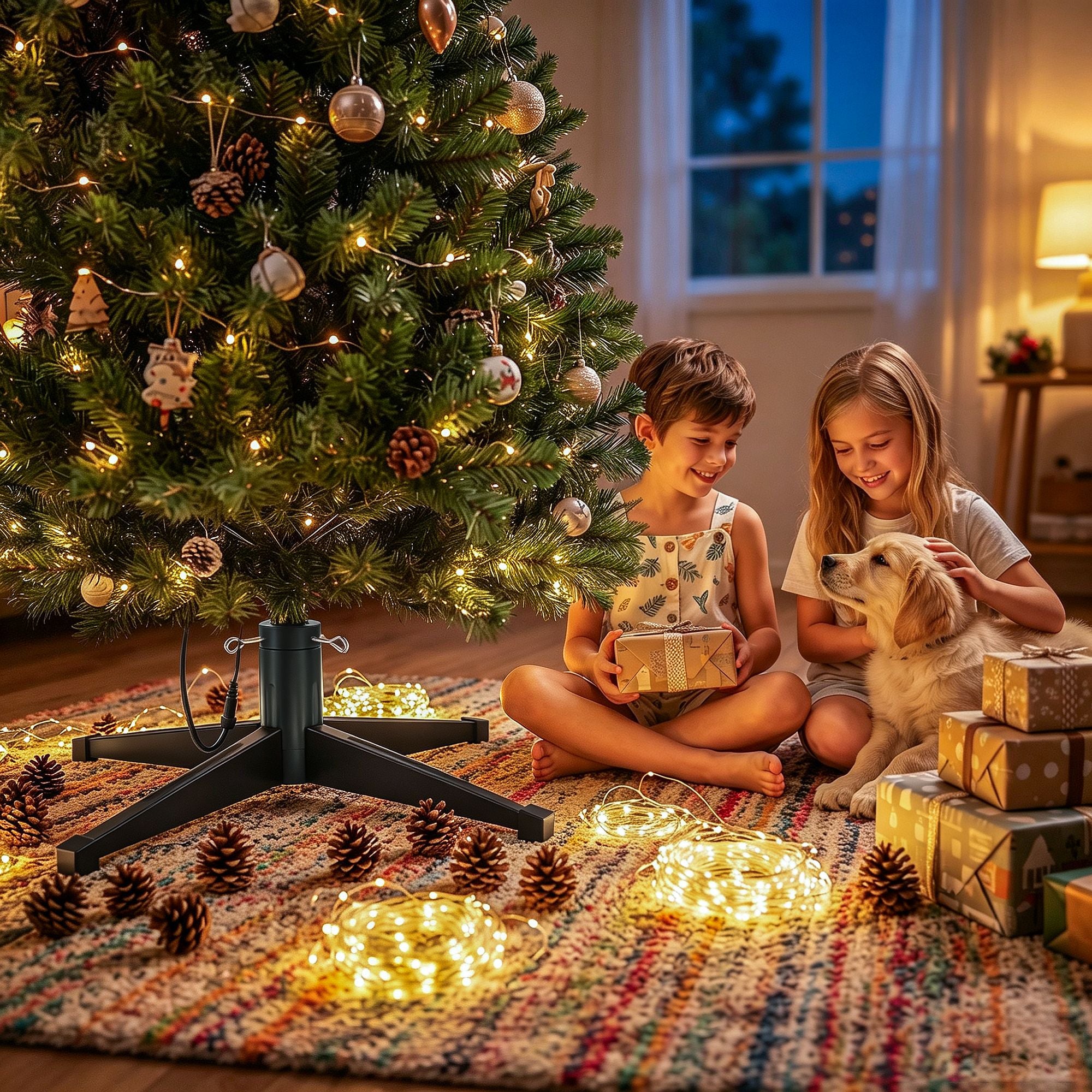 360° Rotating Christmas Tree Stand with Remote & Speaker