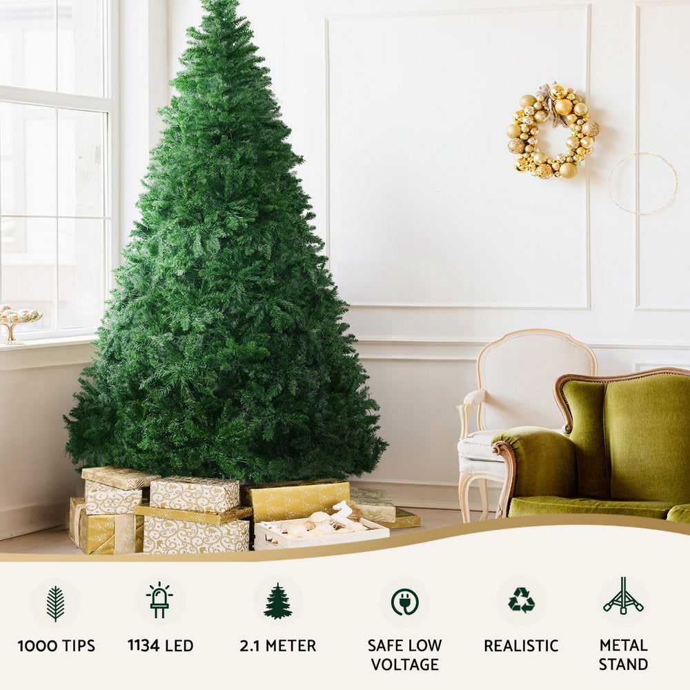 7FT Pre-Lit Fir Christmas Tree with 1134 Multicolour LEDs