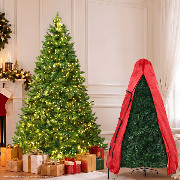 8FT Pre-Lit Christmas Tree – 1488 Warm White LEDs with Storage Bag