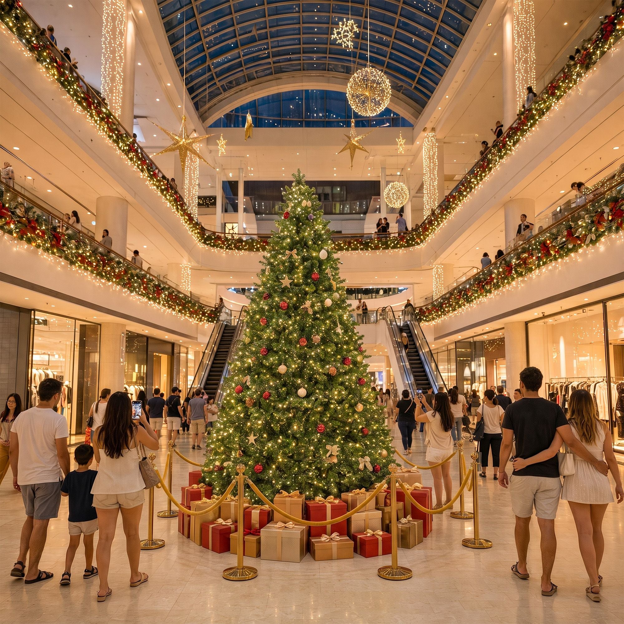 9FT Pre-Lit Fir Christmas Tree with 1800 Warm White LEDs