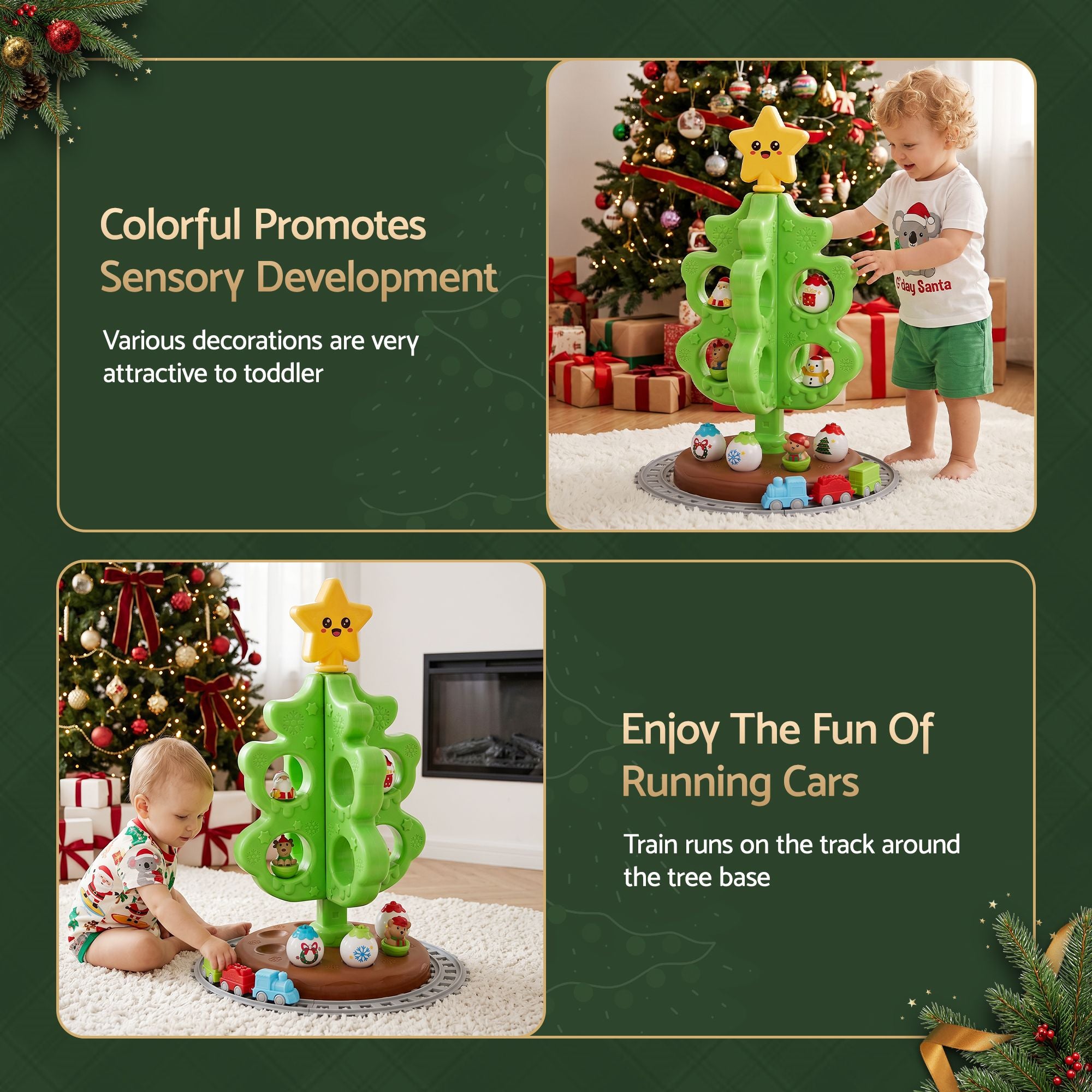 70CM Kids Christmas Tree Toy Set with Train