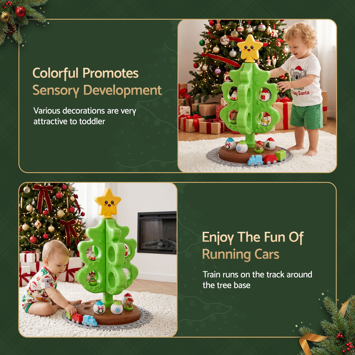70CM Kids Christmas Tree Toy Set with Train