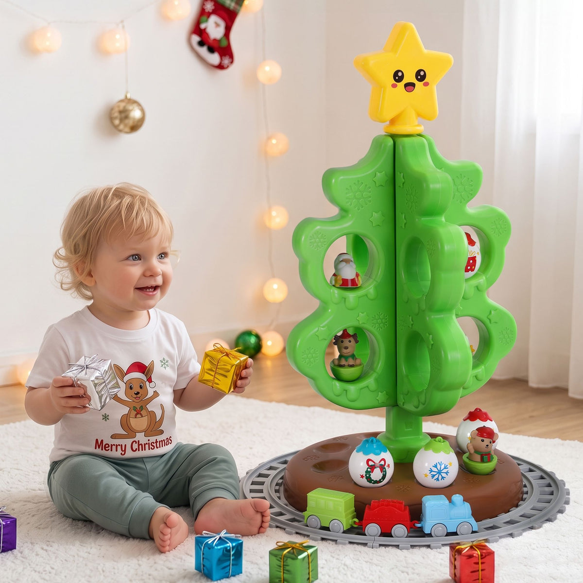 70CM Kids Christmas Tree Toy Set with Train