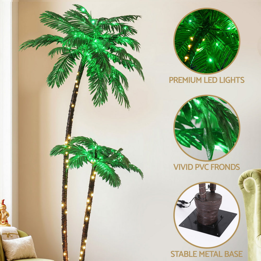 7FT Palm Christmas Tree – 24 Tips, 130 Warm White LED Lights