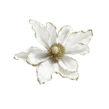 14 Piece White Magnolia Christmas Tree Flower Decoration Set