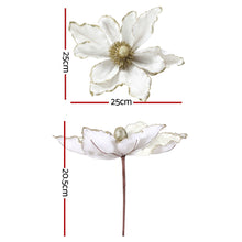 14 Piece White Magnolia Christmas Tree Flower Decoration Set